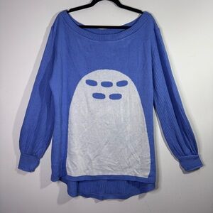Elhoffer Design Totoro Sweater XL 2XL Blue Forest Neighbor Oversized Knit